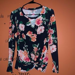 Navy floral top